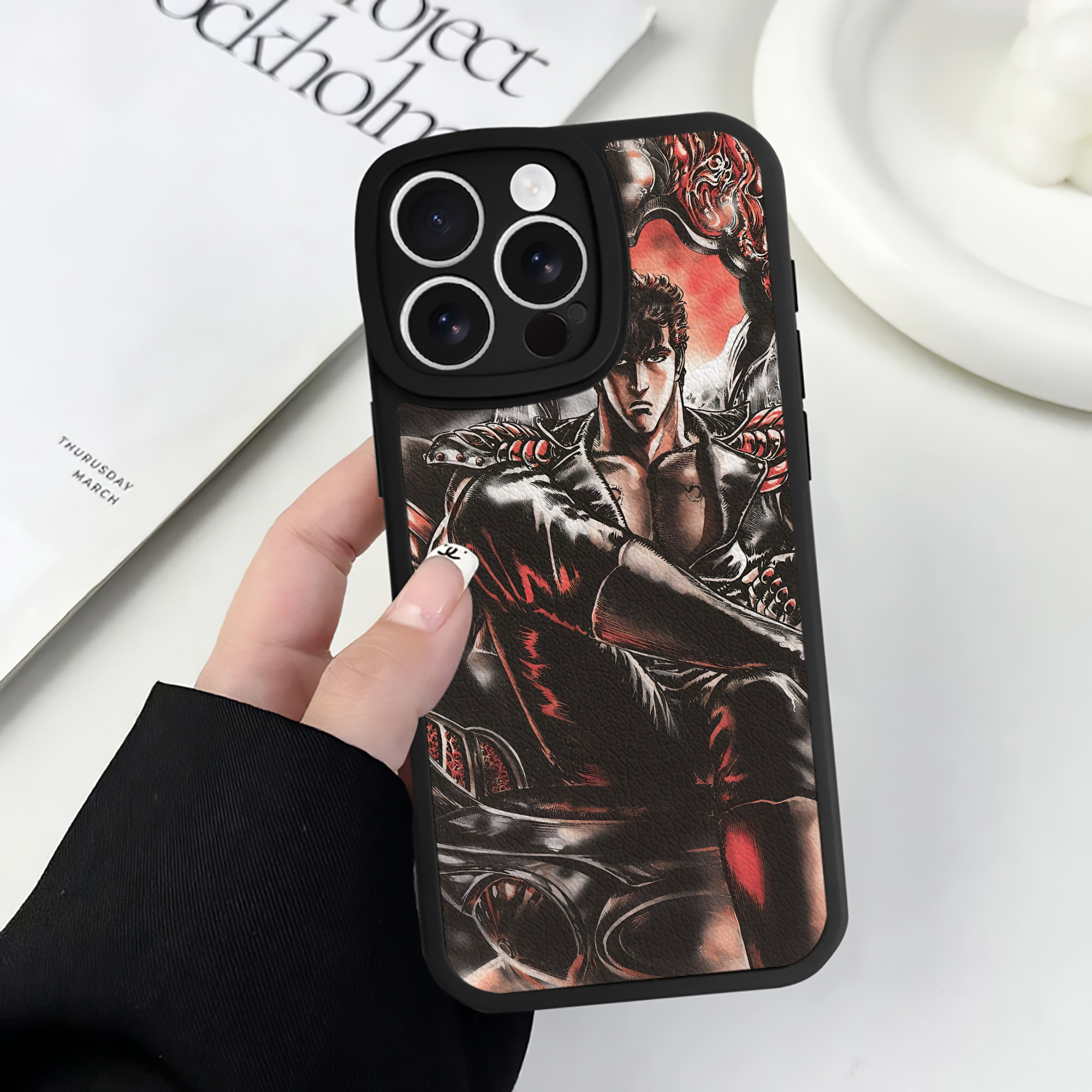 （画像用） 北斗の拳 Fist of the North Star 【iPhone 16シリーズ対応】シリコンスマホケース（レザー調） 材質：シリコン